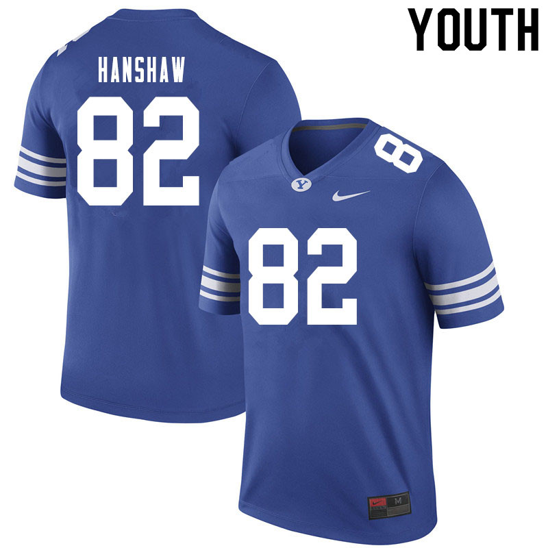 Youth #82 Bentley Hanshaw BYU Cougars College Football Jerseys Sale-Royal - Click Image to Close